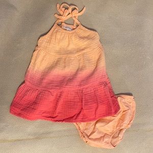 Cat & Jack - 12M Ombré Orange-Pink Dress w/ Bloomers